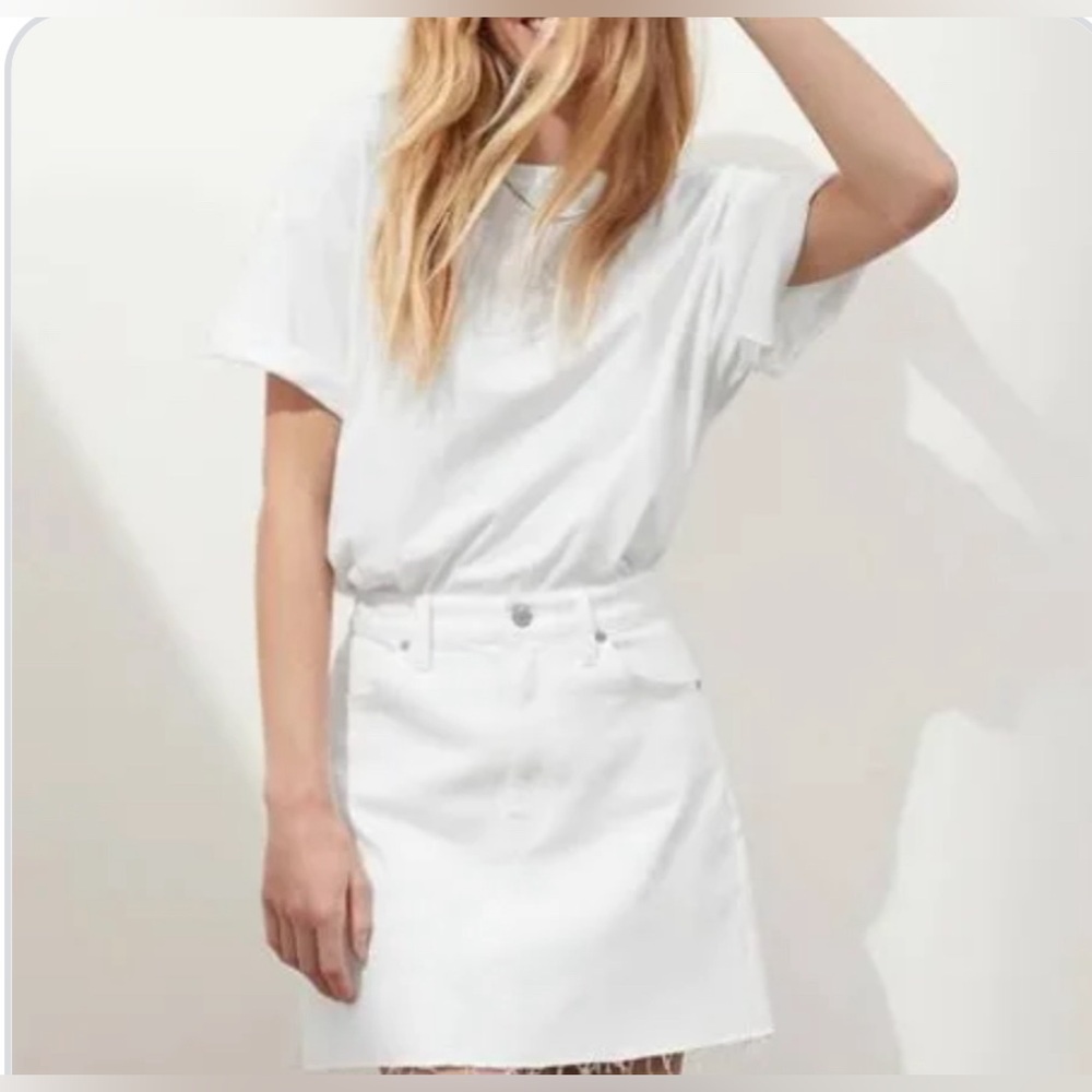 Banana Republic White Jean Skirt